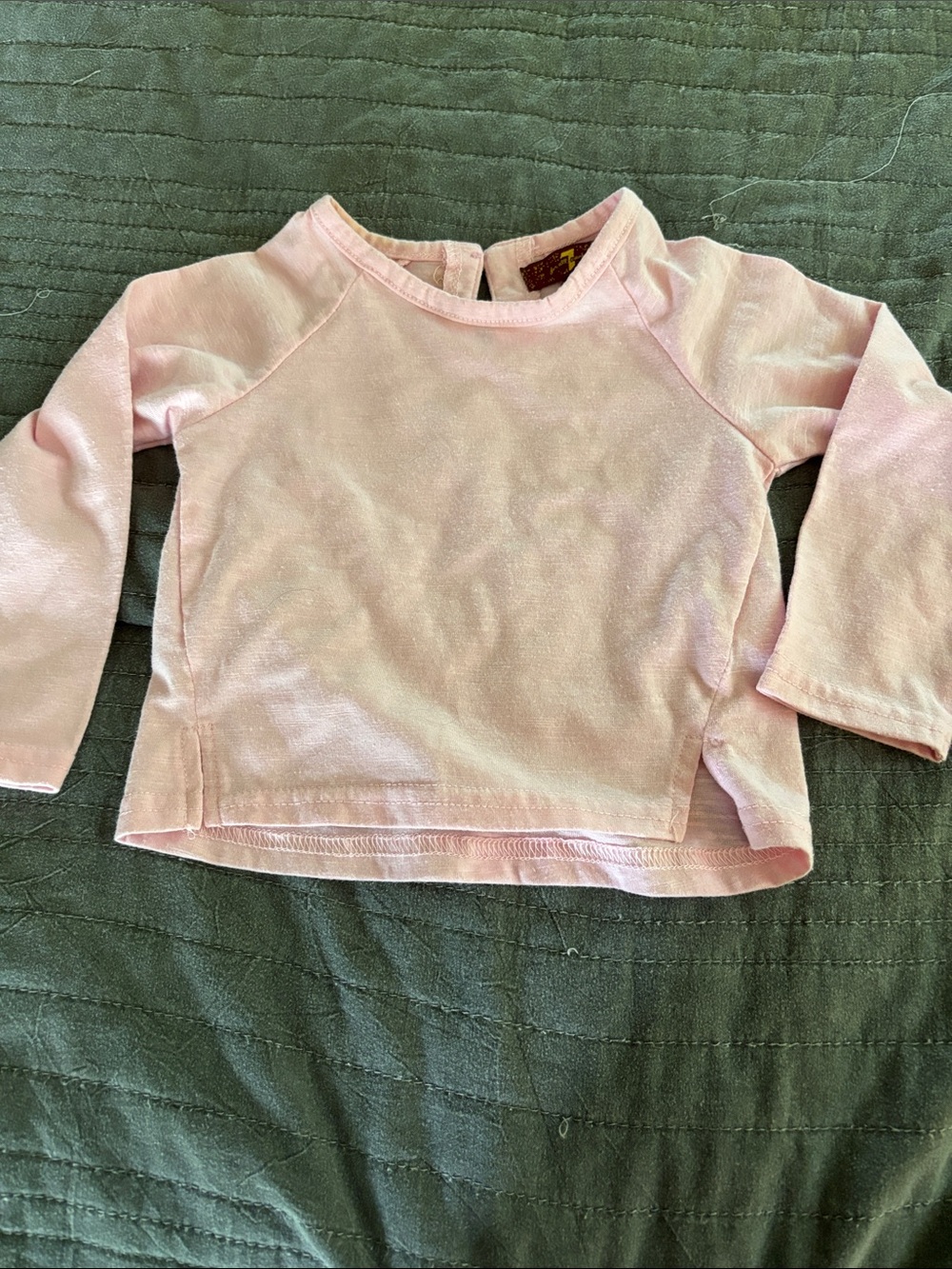 7 For All Mankind Pale Pink Long-Sleeve Tee